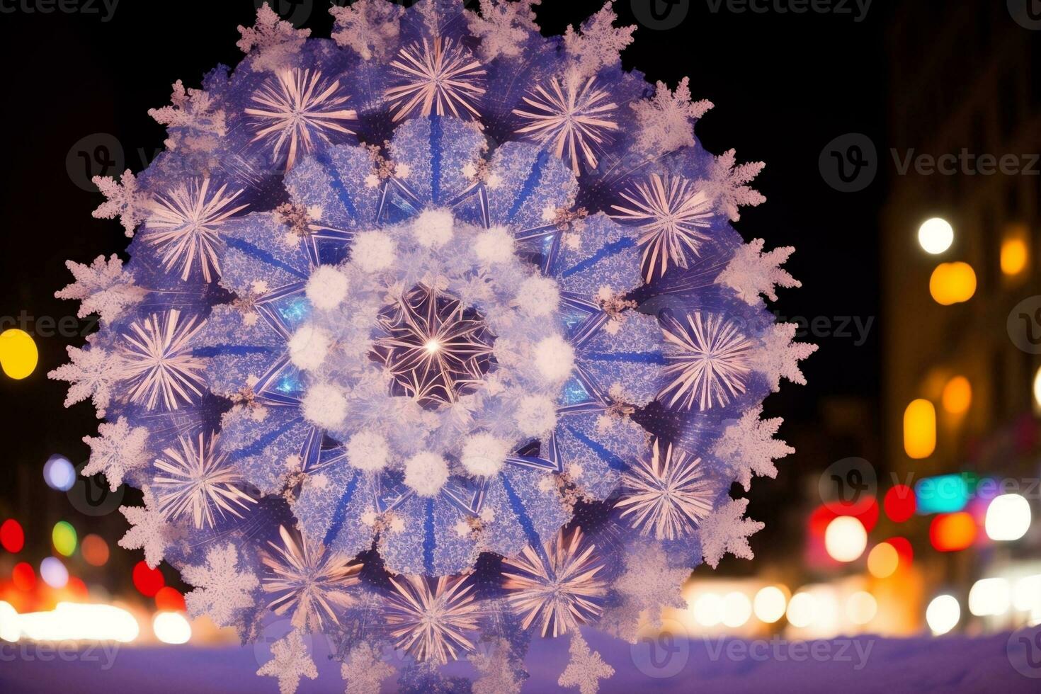 Enchanting Musical Snowflake Spinners by Michael Davis. AI Generated. photo