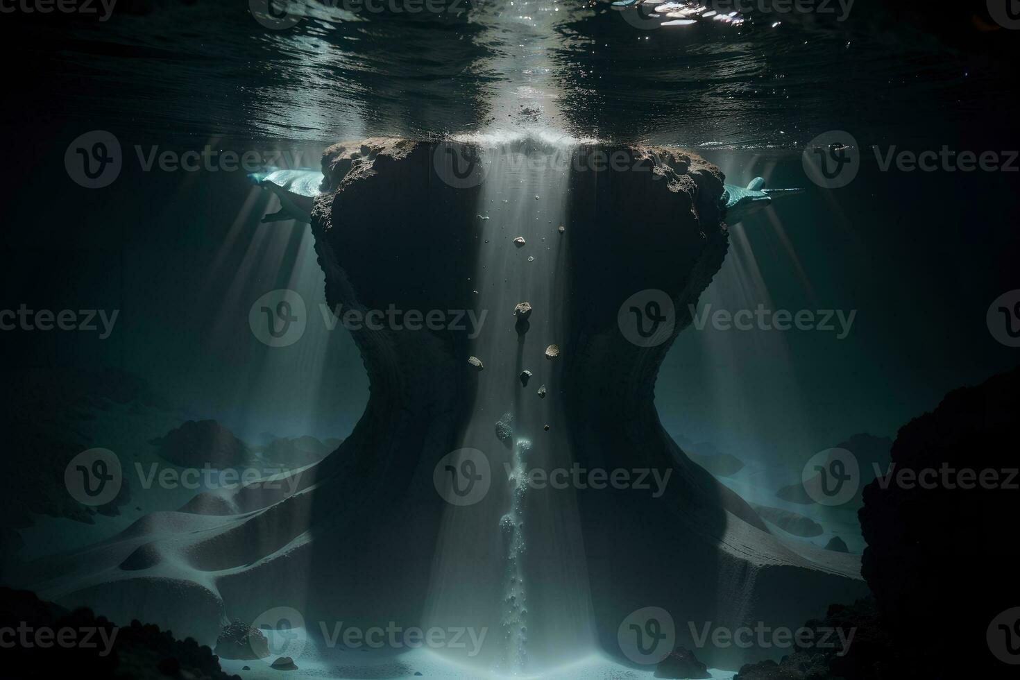 Unveiling the Enigmatic Wonders of the Deep Sea Through Captivating Underwater Photography. AI Generated. photo