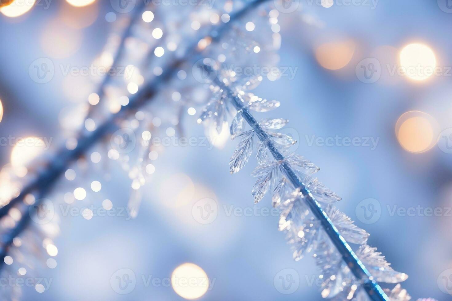 Glittering Beauty Captivating Crystal Icicle Ornaments. AI Generated. photo