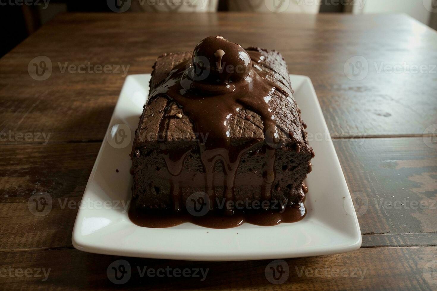 irresistible chocolate asado en un aislado mesa. ai generado. foto