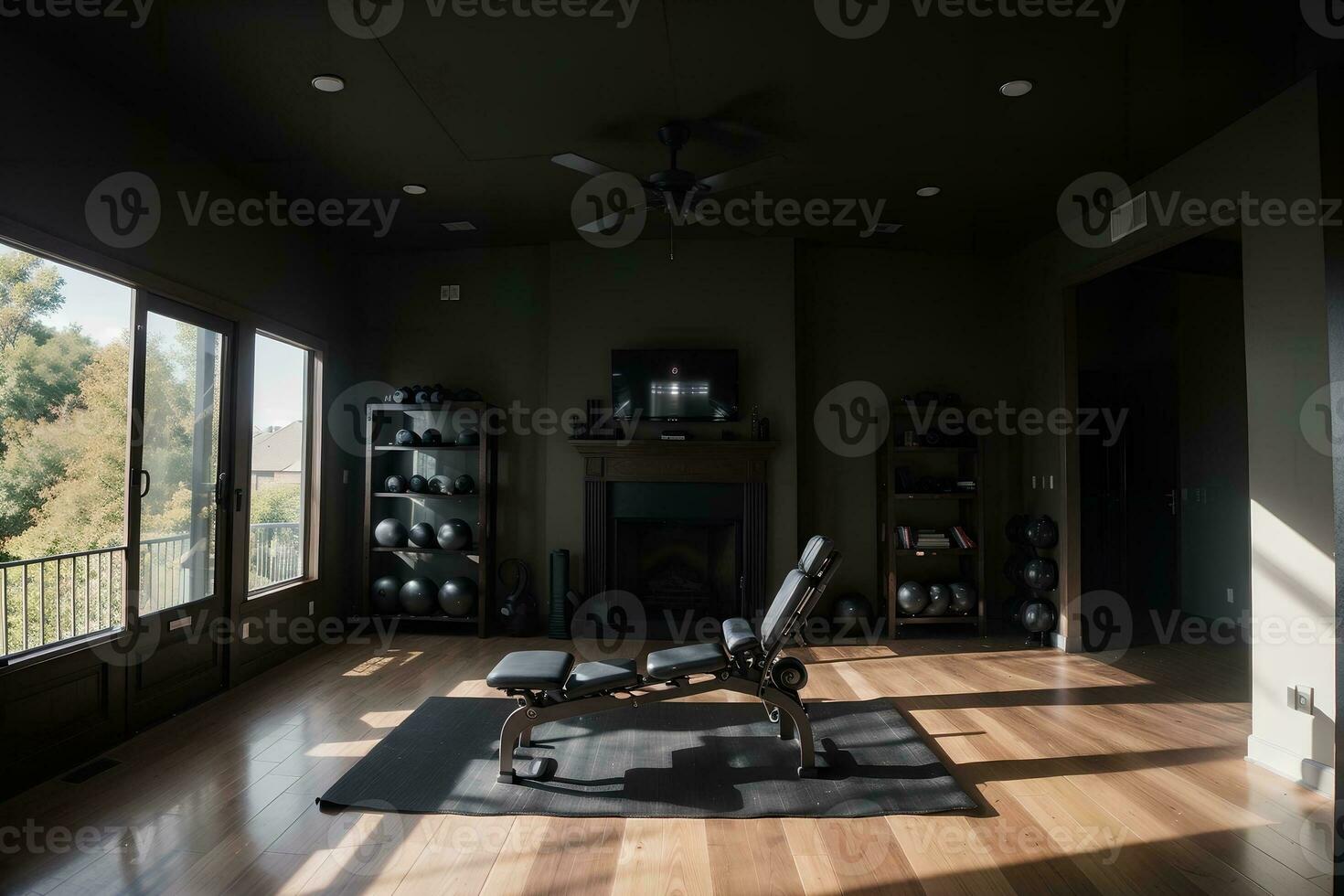 Fit and Fabulous Captivating Home Gym Inspirations. AI Generated. photo