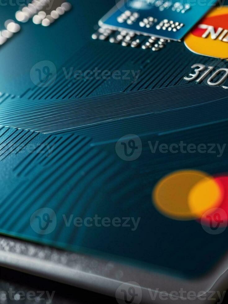 Stylish Credit Card in Focus. AI Generated. photo