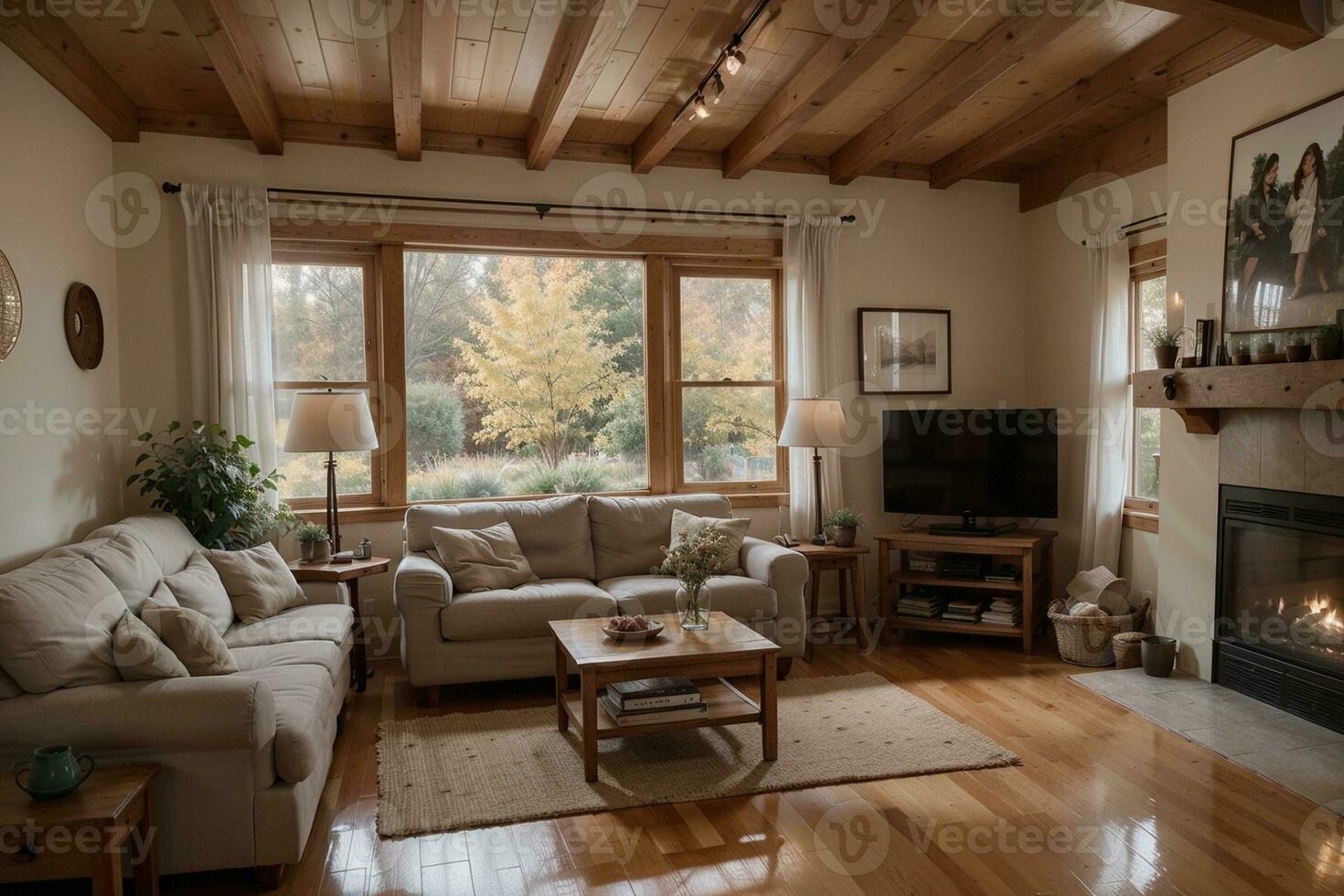 Home Sweet Home Exploring the Warmth and Comfort of a Cozy Interior. AI Generated. photo