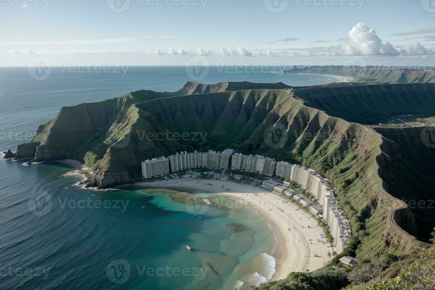 paraíso encontró relajarse a un playa recurso en Hawai. ai generado. foto