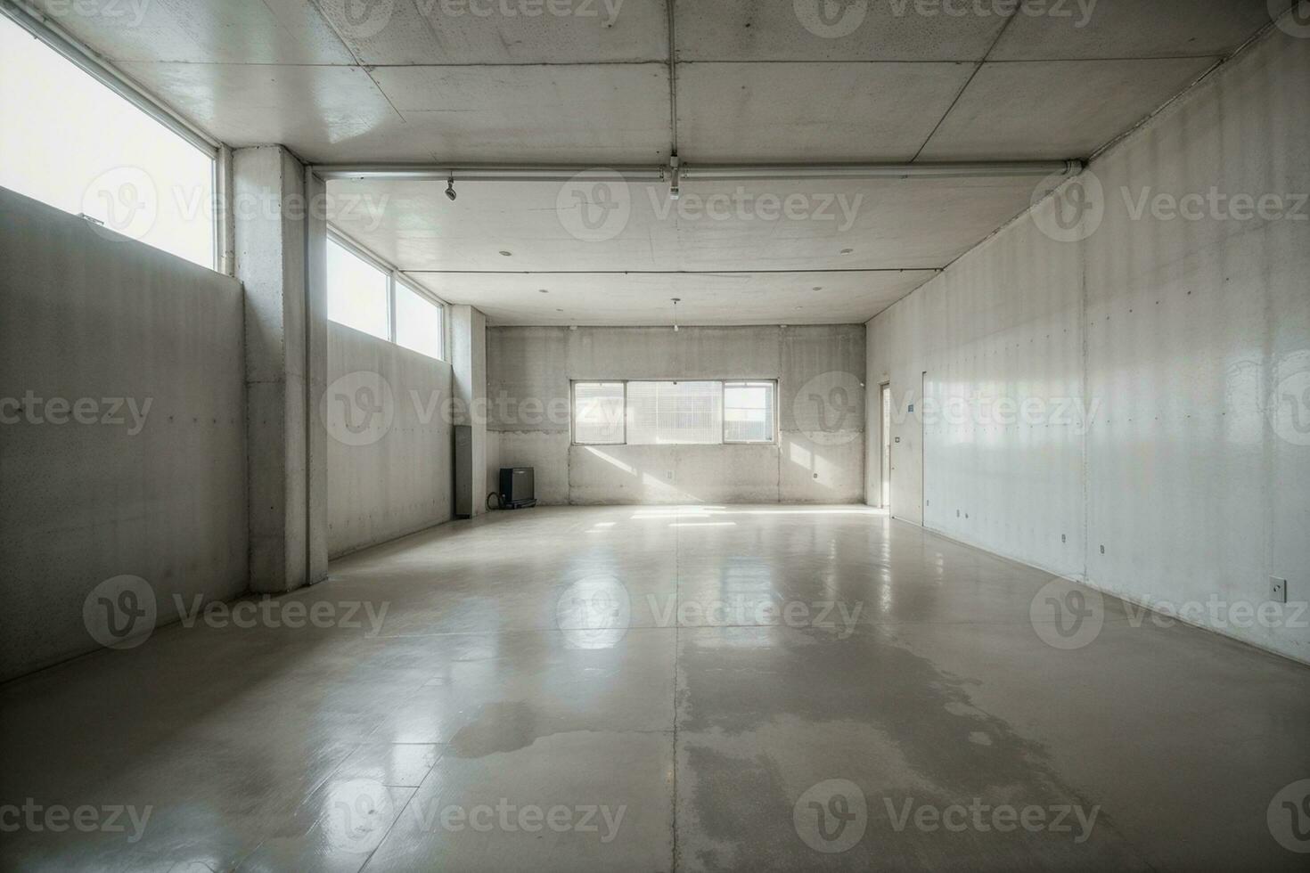 Concrete Elegance The Beauty of Minimalist Interior Design. AI Generated. photo