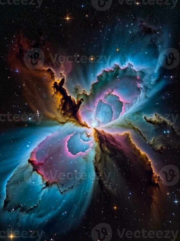 Captivating Nebula in the Vastness of Space. AI Generated. photo