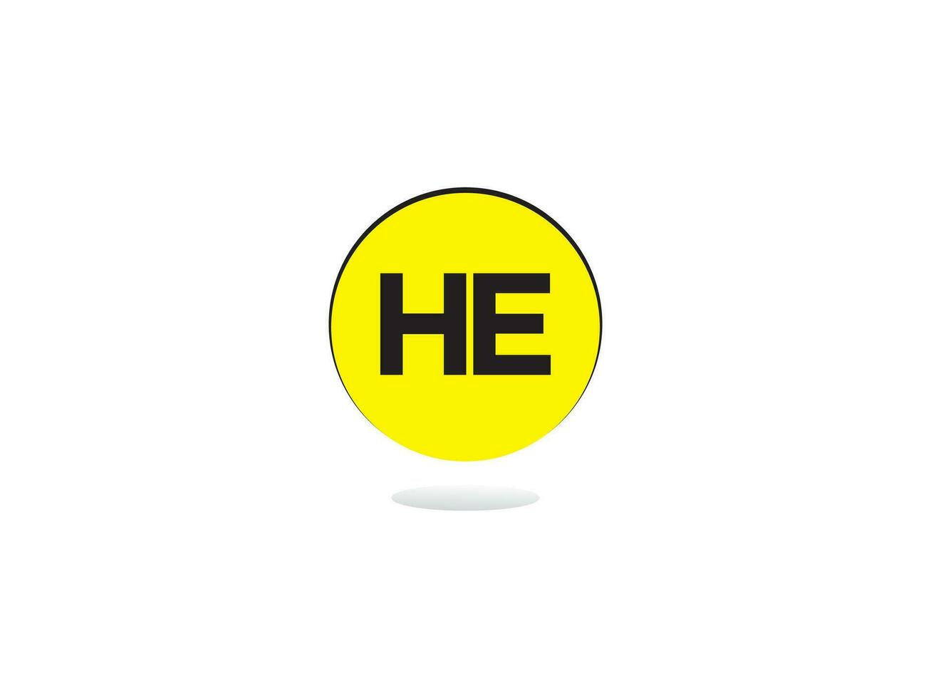 Typography He Logo, Creative HE Letter Logo Template vector