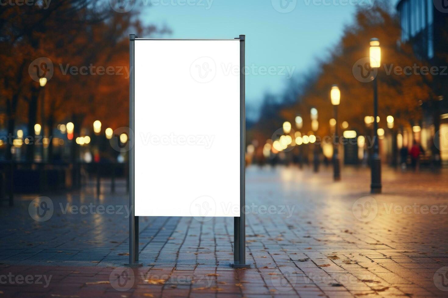 Outdoor ad mockup, fully blurred background. Generative AI photo