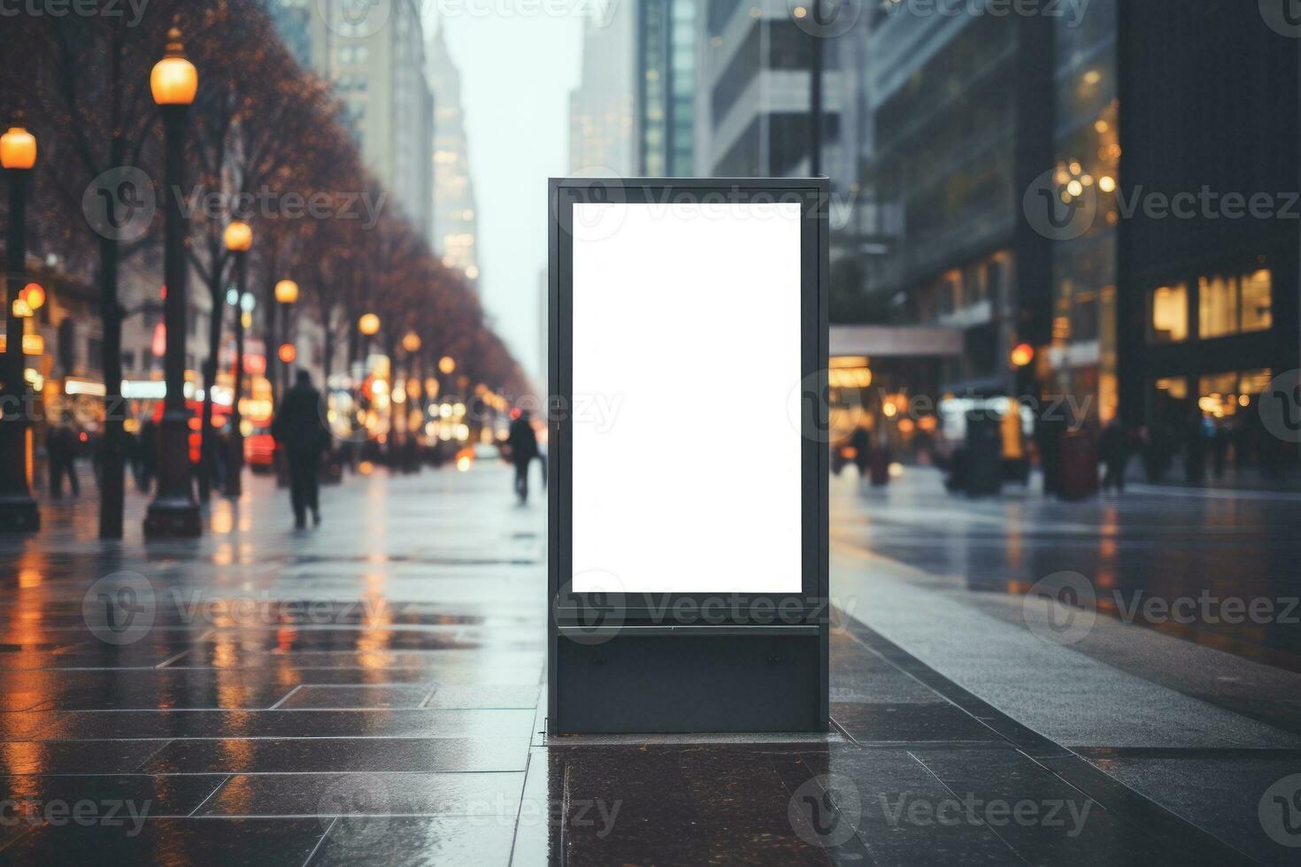 Outdoor ad mockup, fully blurred background. Generative AI photo