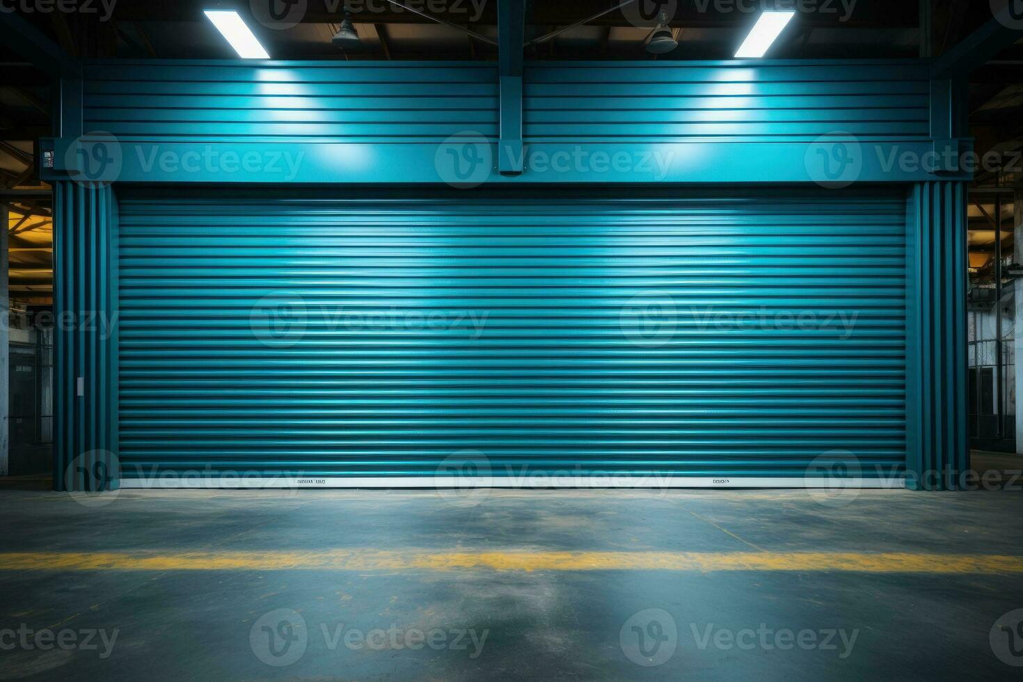 Roller door security door or security shutter with automatic system. Generative AI photo