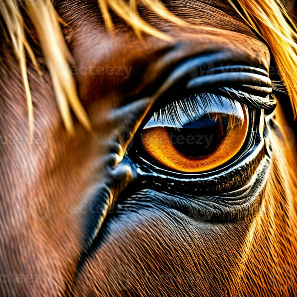 Ai generated content. Graceful Elegance A Horse's Eye in Close-Up photo