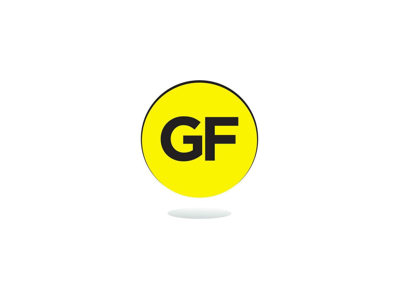 Yellow Color Gf Logo, Initial GF Letter Logo Icon Vector