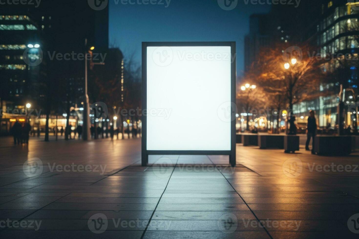 Outdoor ad mockup, fully blurred background. Generative AI photo