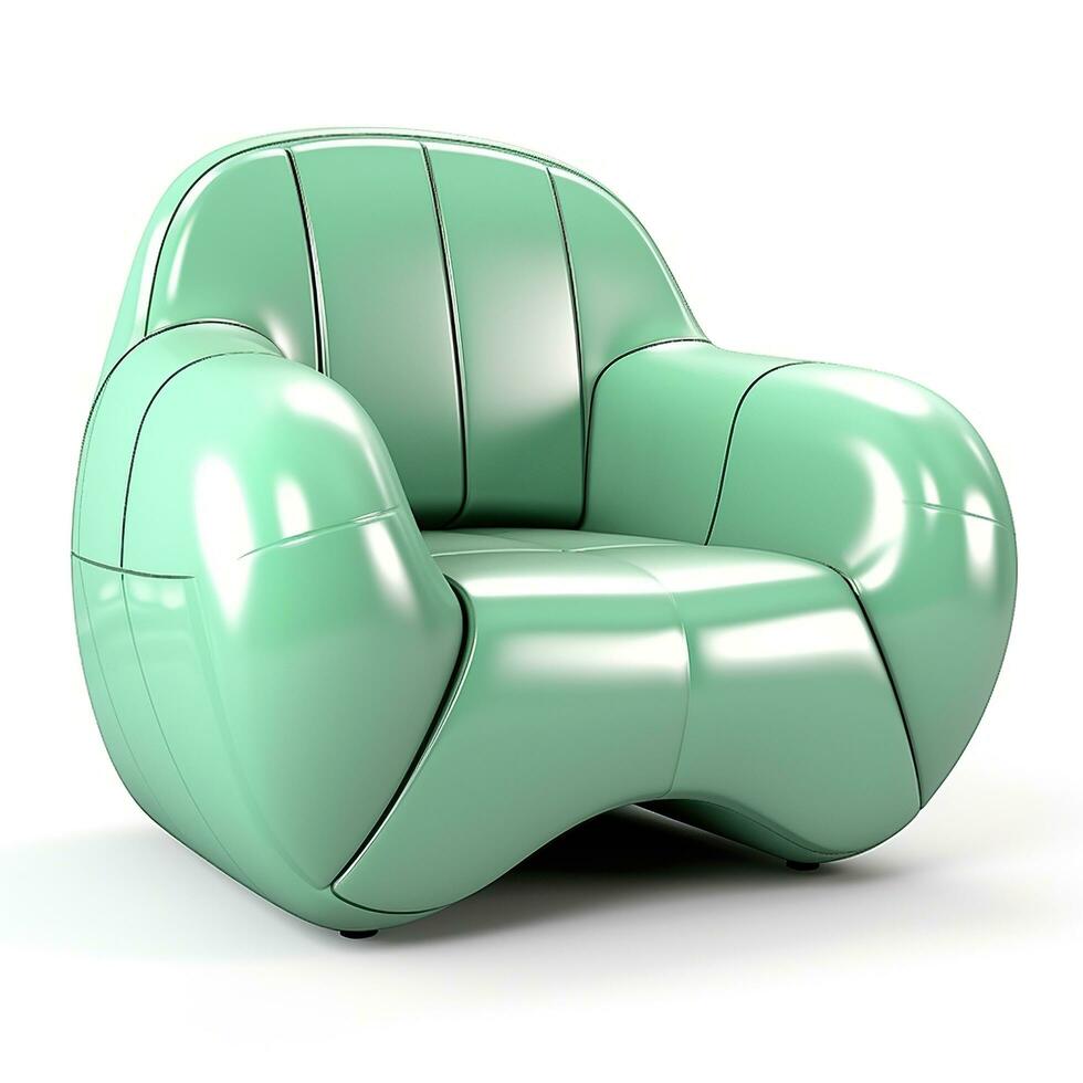Volumetric image of a modern armchair. Furniture, interior, isolated element on white background. Generative AI photo