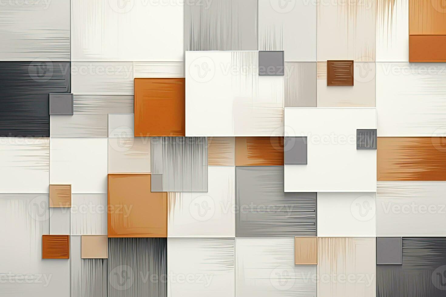 Abstract geometric gray brown background, blocks, cubes, square. Generative AI photo