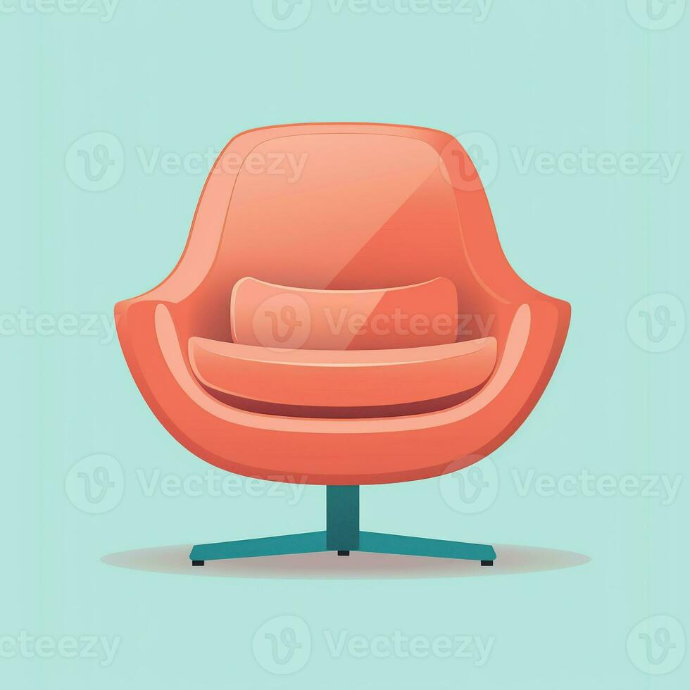Modern armchair, minimalistic illustration in flat style. Generative AI photo