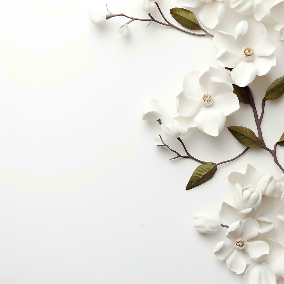 Simple abstract white background, empty surface, space for design. Generative AI photo