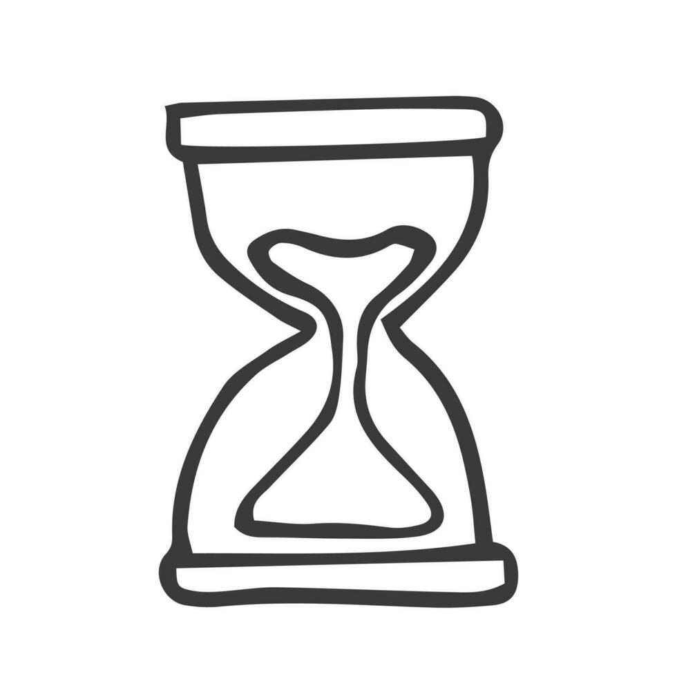 hourglass doodle sketch in vector isolated on white