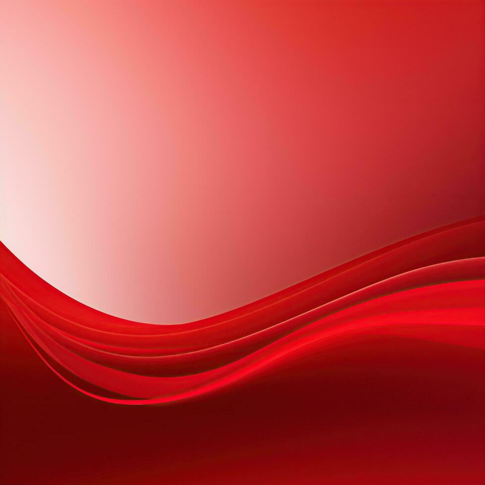 Abstract red background, wavy lines, gradient. Banner design, place for text, surface. Generative AI photo