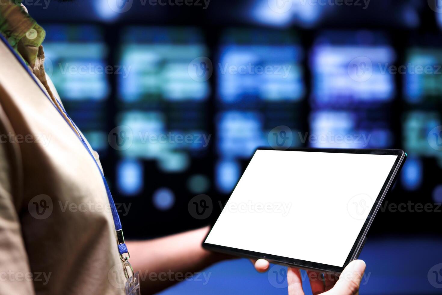 Experienced engineer preventing supercomputer cybersecurity issues arising due to unsafe network connections. Specialist making sure professional data center is invulnerable to ddos attacks photo