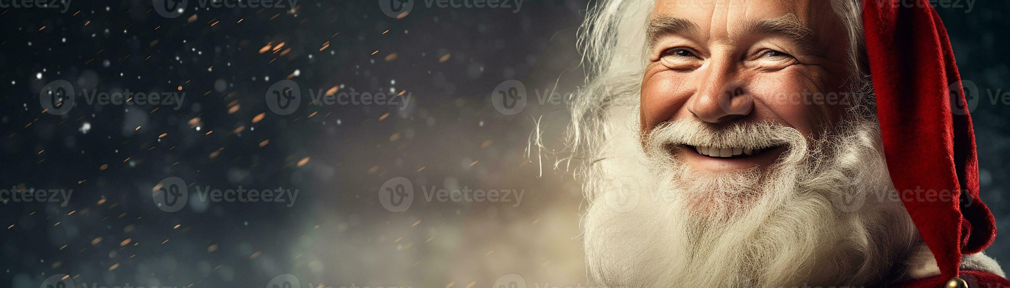 Ai generated portrait of handsome smiling man in santa claus wearing photo