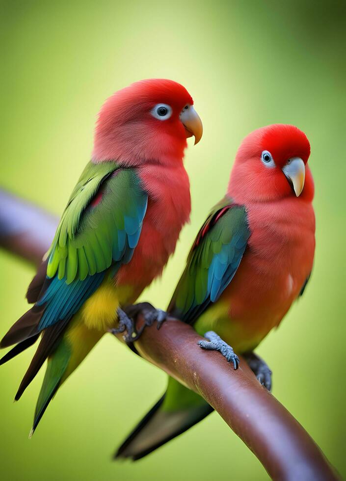 Capturing Love Birds. Heartwarming Photos of Affectionate Avian Couples. Ai Generative