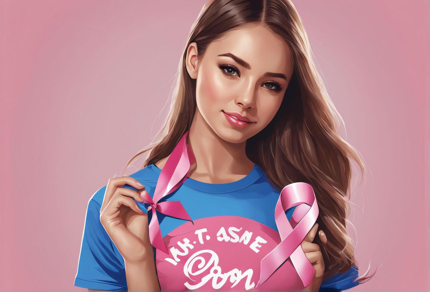 worl breast cancer awarness day. pink themed ribbon. Ai Generative photo