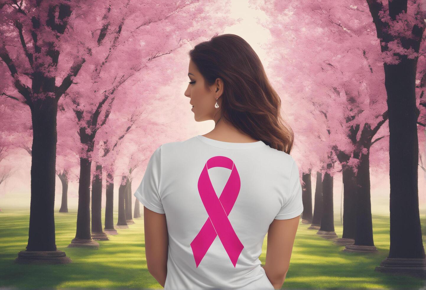 worl breast cancer awarness day. pink themed ribbon. Ai Generative photo