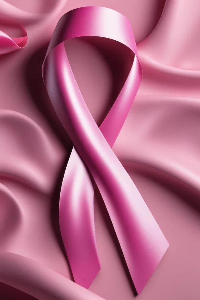 Breast cancer awarness. worlds breast cancer day pinked ribbon themed. Ai Generative photo