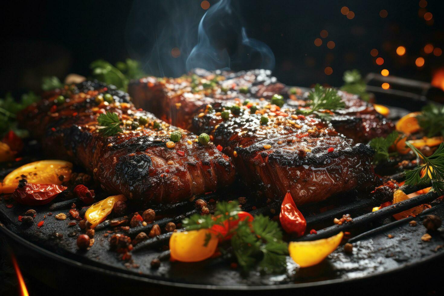Sizzling Sensation A Delectable Steak Experience. Ai Generative photo