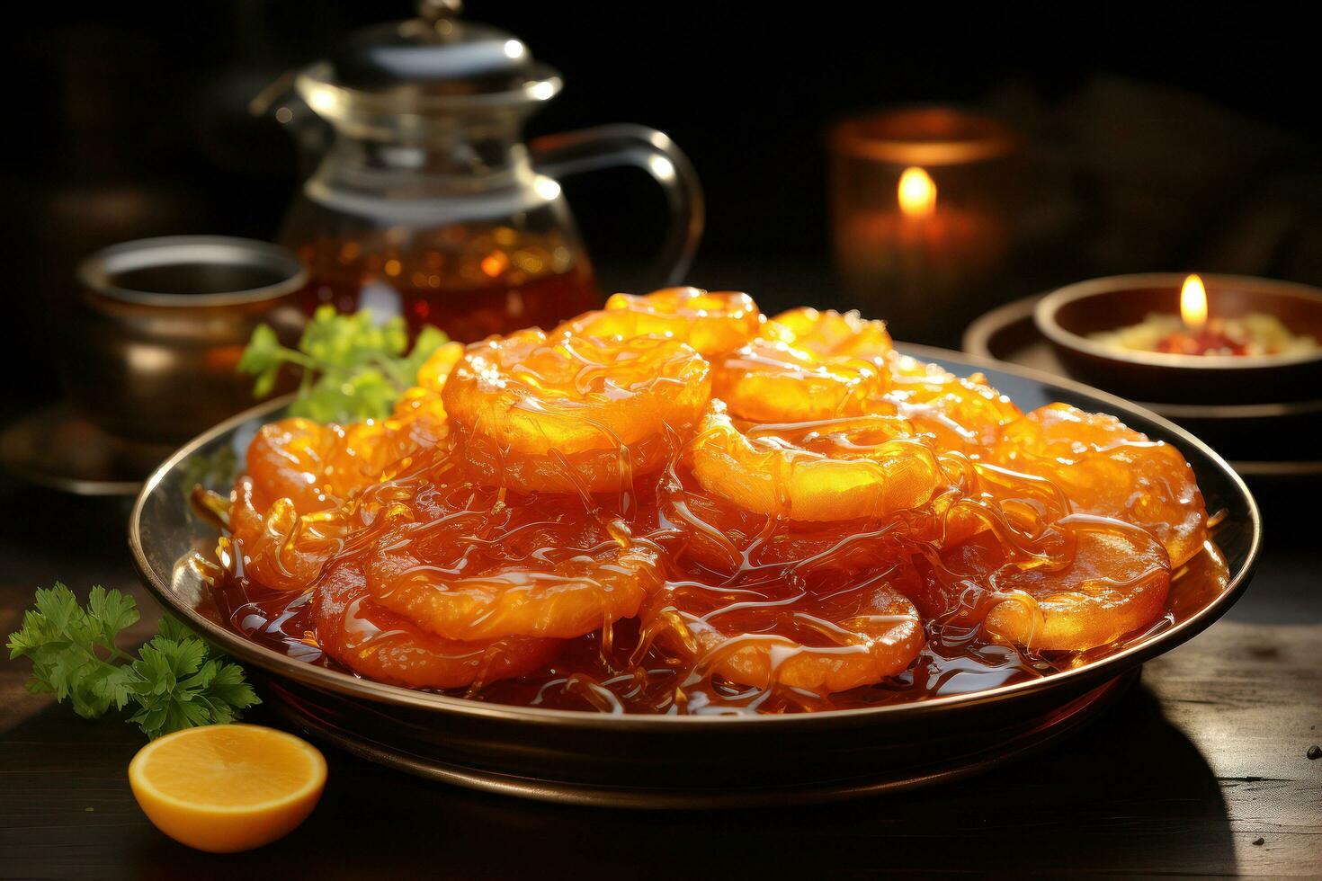 Exploring the Flavors of Authentic Pakistani Cuisine. Biryani, Kofta, Kebab, Lassi, Samosa, Jalebi. Ai Generative photo