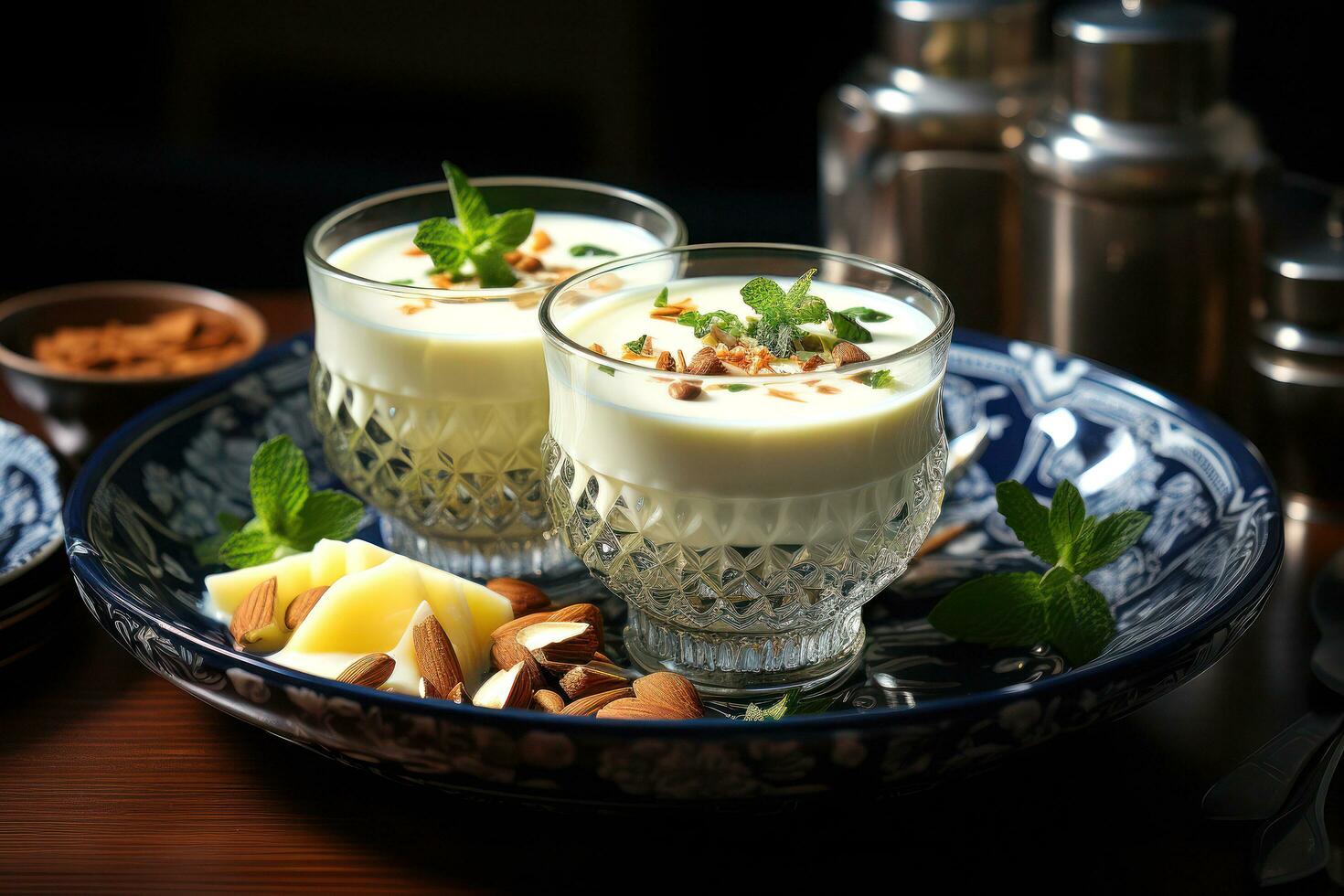 Exploring the Flavors of Authentic Pakistani Cuisine. Biryani, Kofta, Kebab, Lassi, Samosa, Jalebi. Ai Generative photo