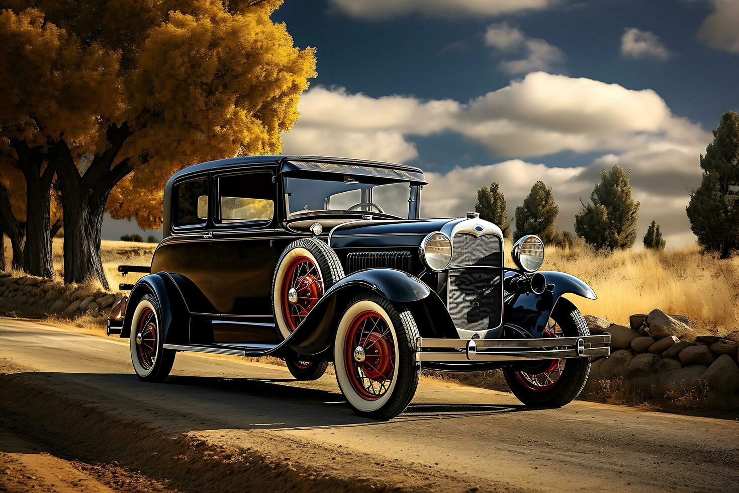 Vintage Classic Cars. Timeless Automotive Elegance. Ai Generative photo
