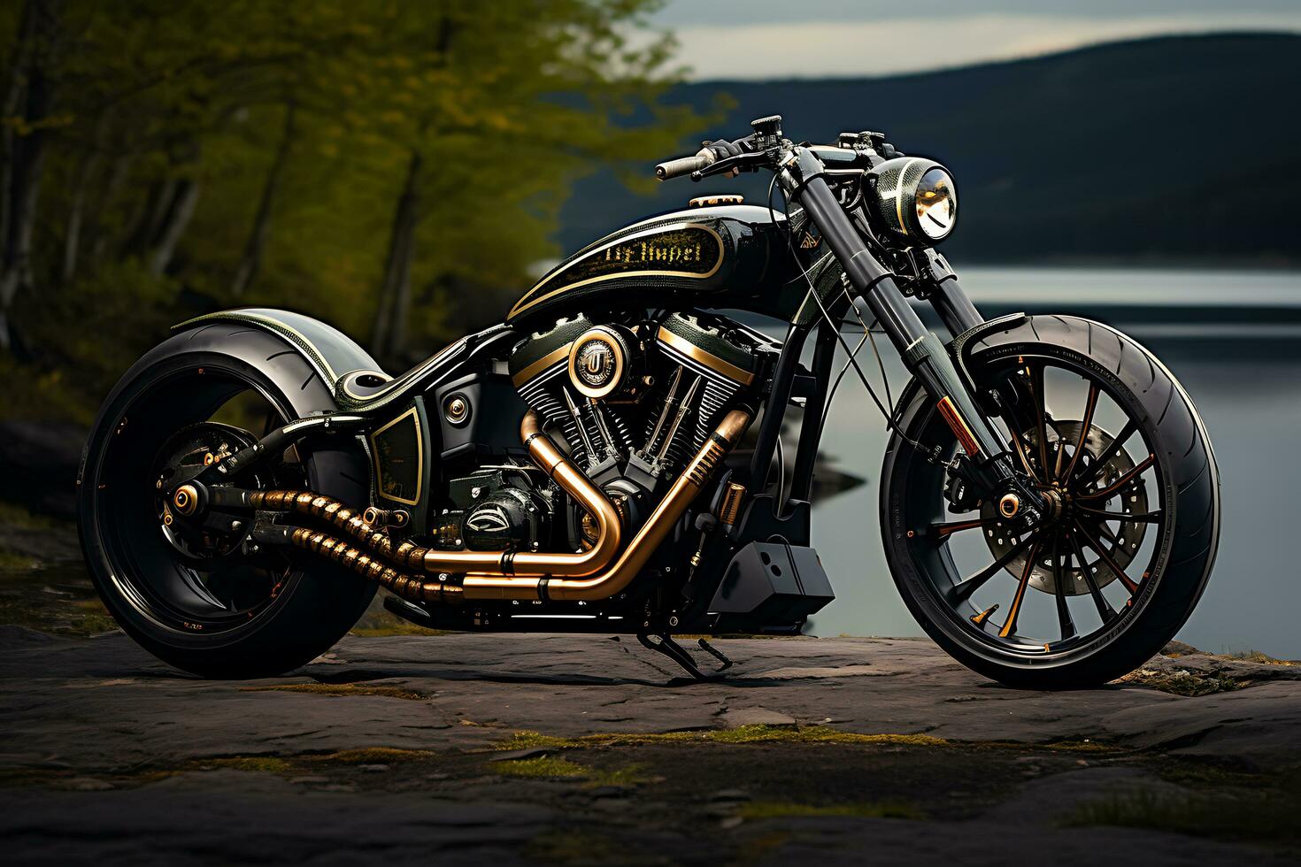 Exploring the World of Classic, Vintage, and Modified Motorcycles. Ai Generative photo