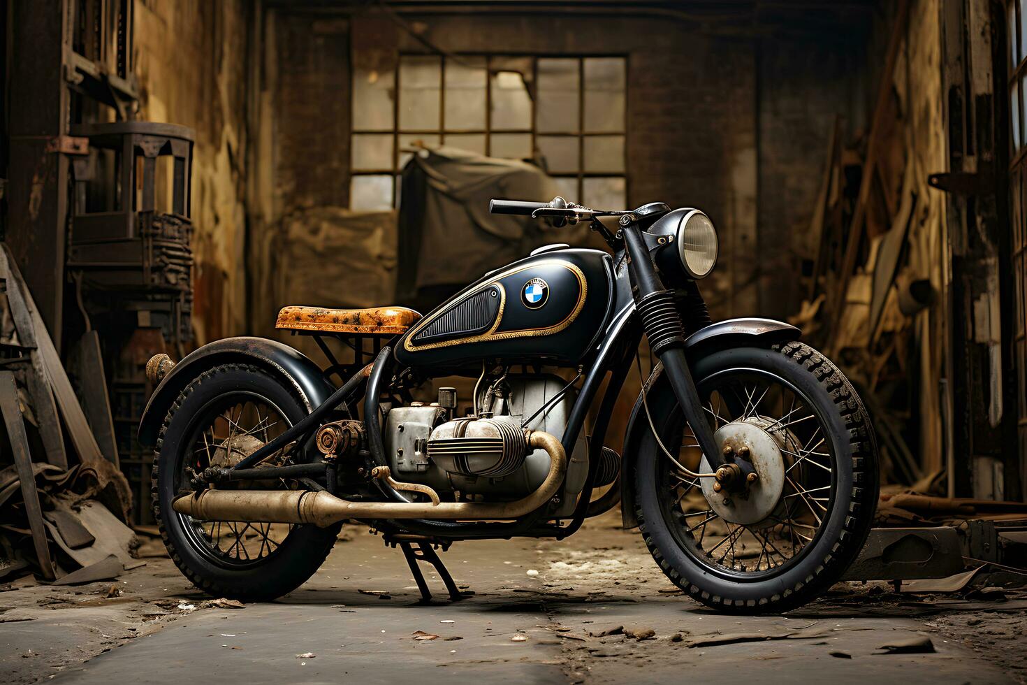 Exploring the World of Classic, Vintage, and Modified Motorcycles. Ai Generative photo