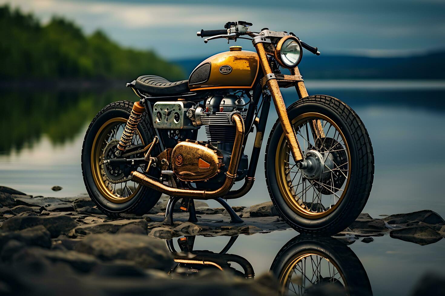 Exploring the World of Classic, Vintage, and Modified Motorcycles. Ai Generative photo