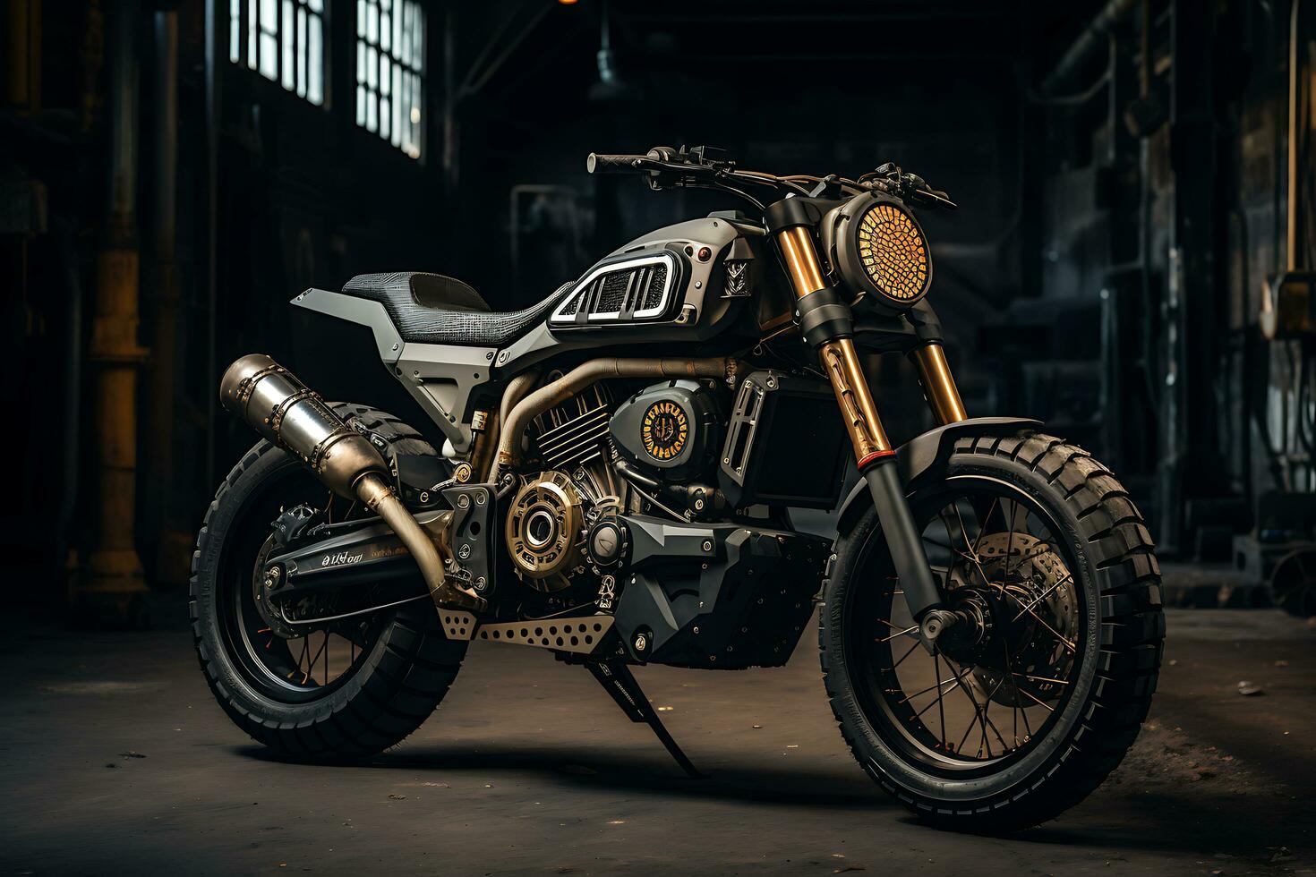Exploring the World of Classic, Vintage, and Modified Motorcycles. Ai Generative photo