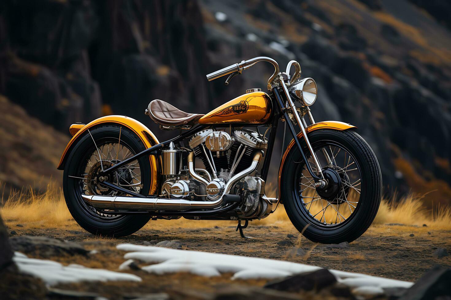 Exploring the World of Classic, Vintage, and Modified Motorcycles. Ai Generative photo