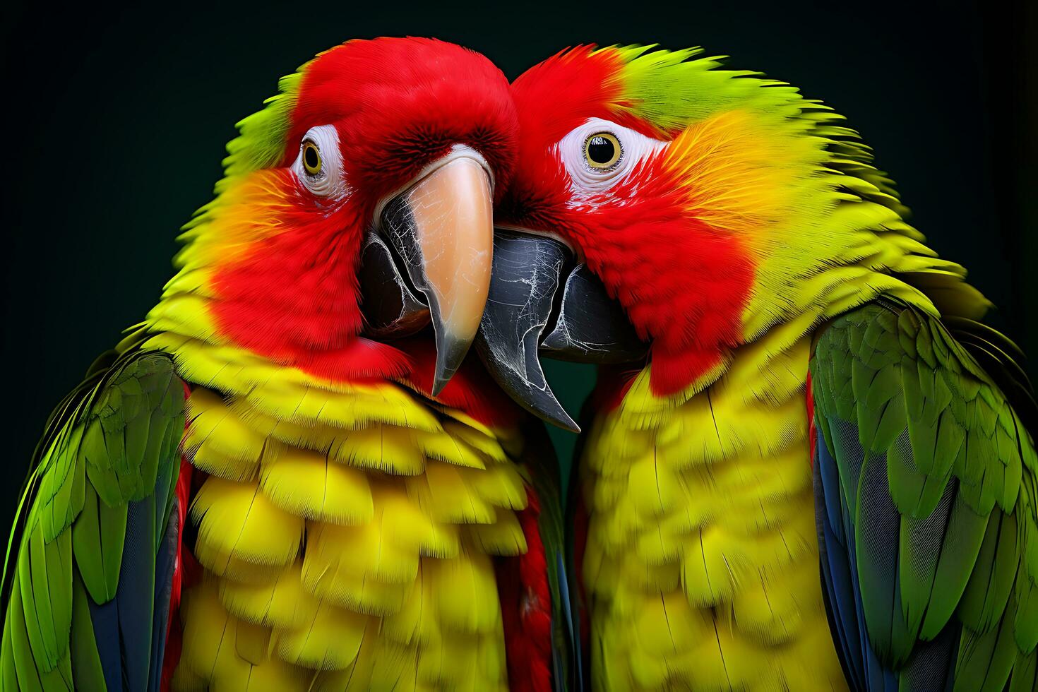 parot in tree. sharp images. Ai Generative photo