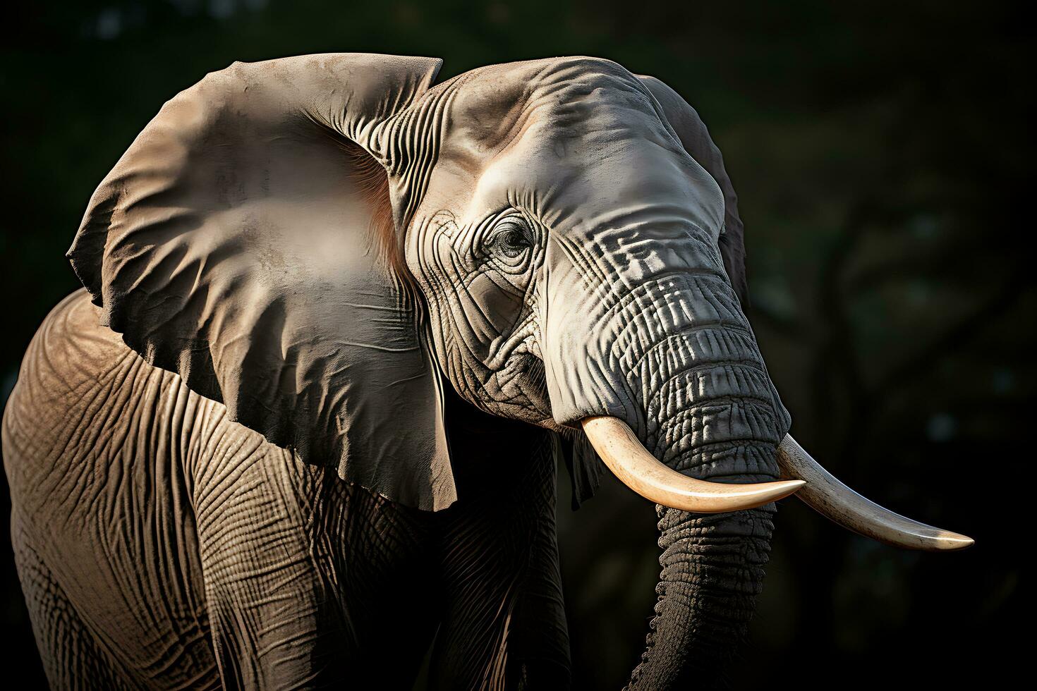 Elephant in Jungle. Hd Quality sharp images. Ai Generative photo