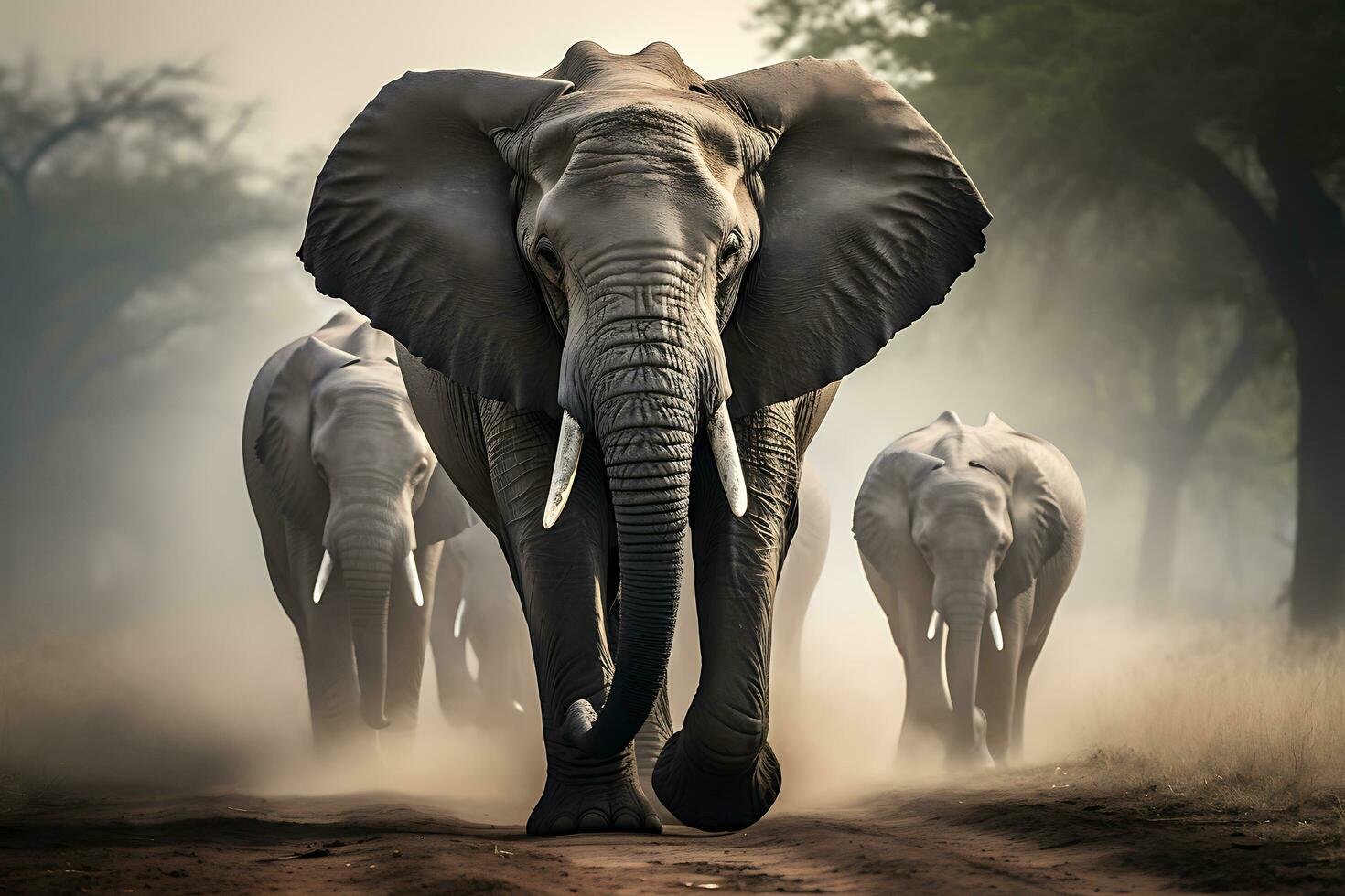 elefante en selva. hd calidad agudo imágenes ai generativo foto