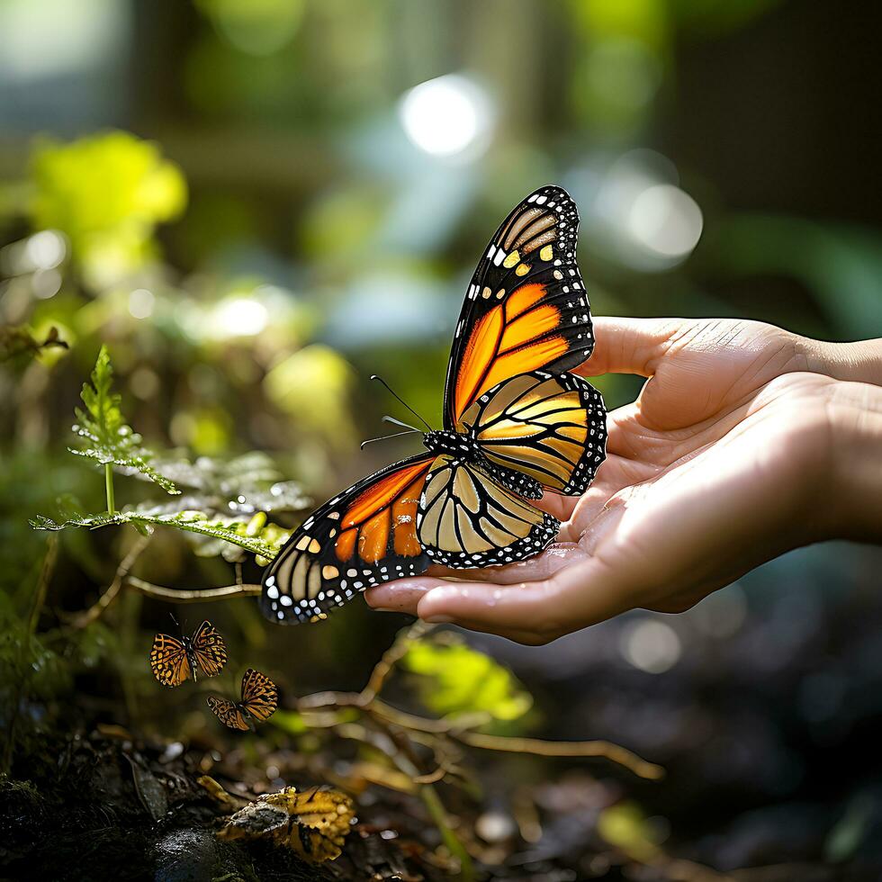 revoloteando belleza. elevando tu marca con mariposa fotografía foto