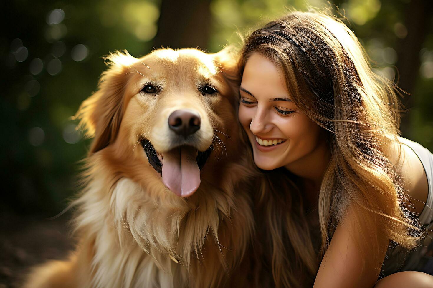 Unbreakable Bonds. Exploring the Human with Pet Dog Connection. AI Generative photo