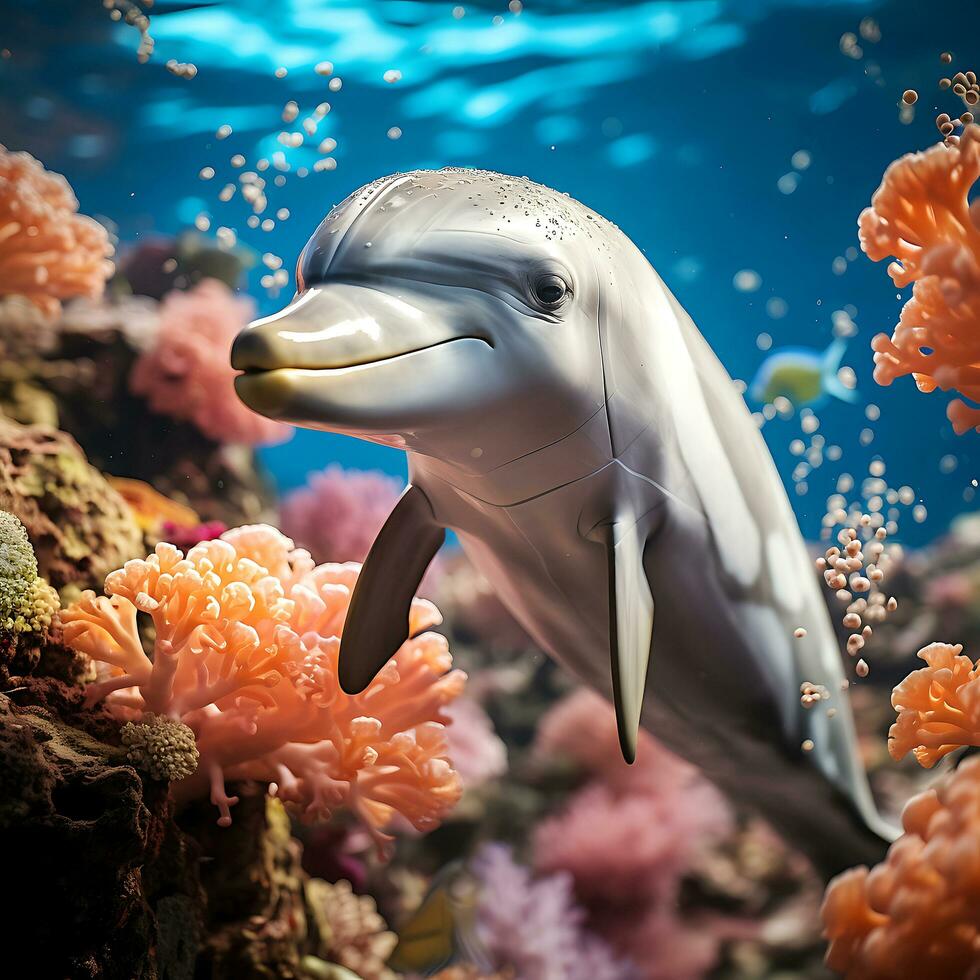 Dolphin Wonders. Captivating Photography by a 30-Year Wildlife Expert. AI Generative photo