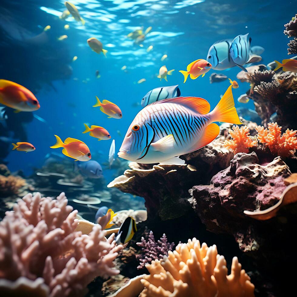 Dive into the Colorful World of Aquatic Photography by a Renowned Wildlife Photographer. AI Generative photo