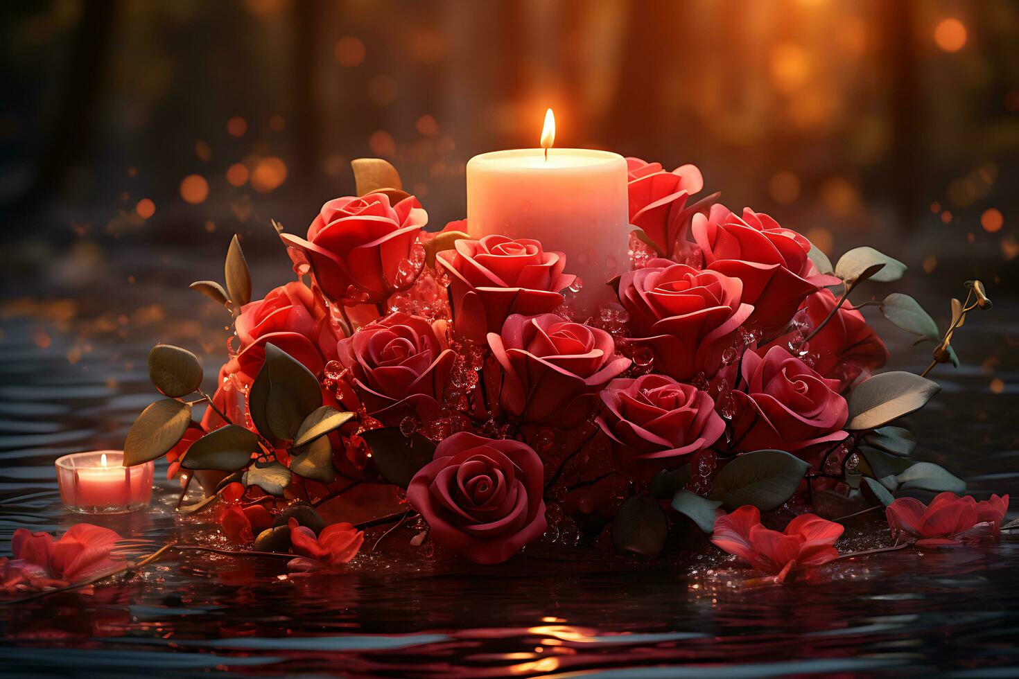 Celebrating ValentinesDay Bliss  with Endless Romance, Joy, and Affection. AI Generative photo