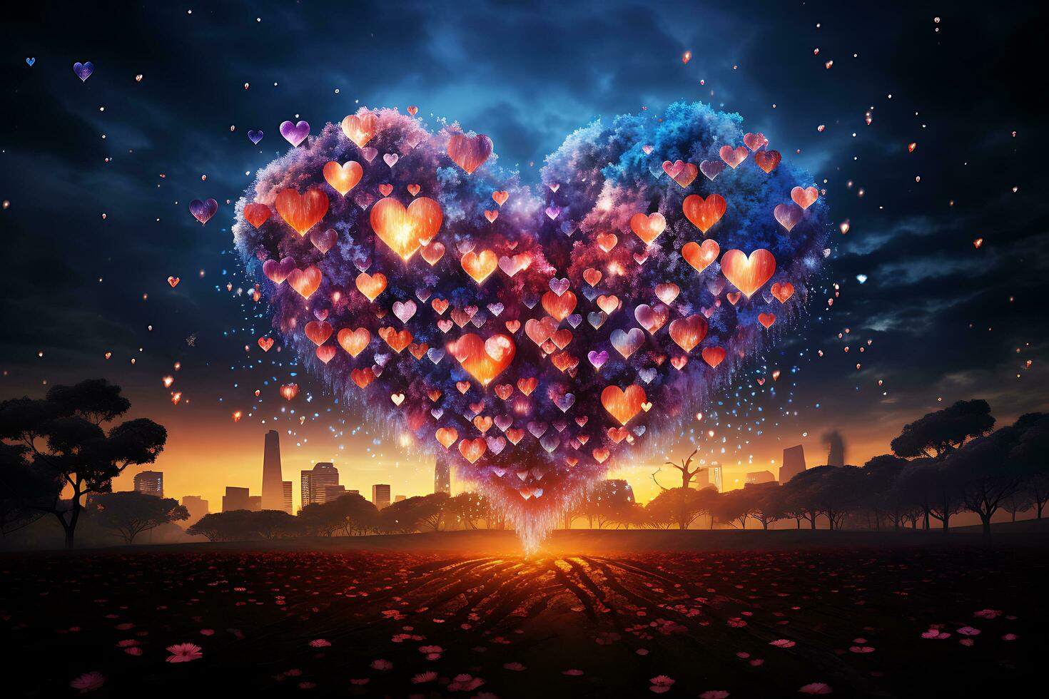 Celebrating ValentinesDay Bliss  with Endless Romance, Joy, and Affection. AI Generative photo