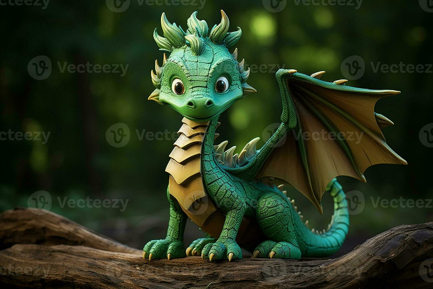 Ai generated Green wooden dragon chinese new year celebration 2024 photo