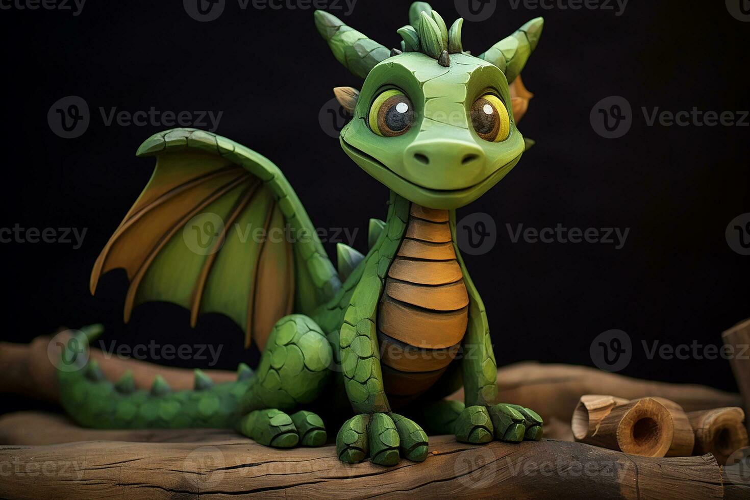 Ai generated Green wooden dragon chinese new year celebration 2024 photo