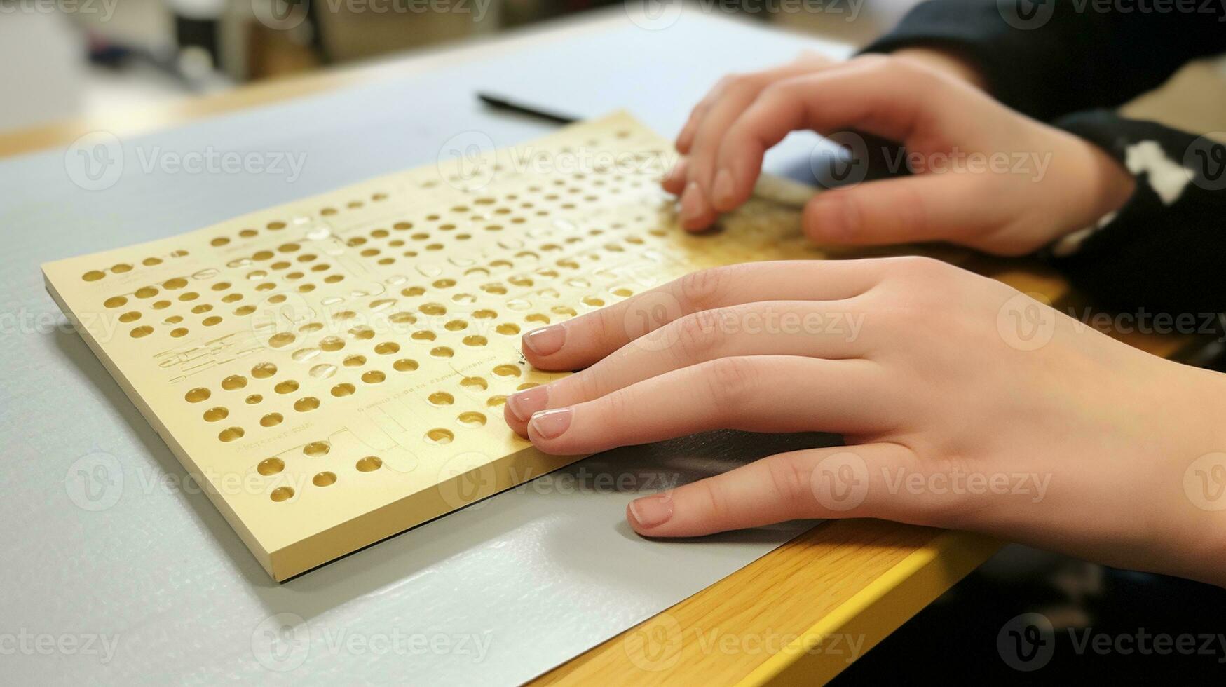 empoderamiento el ciego el significado de mundo braille día foto